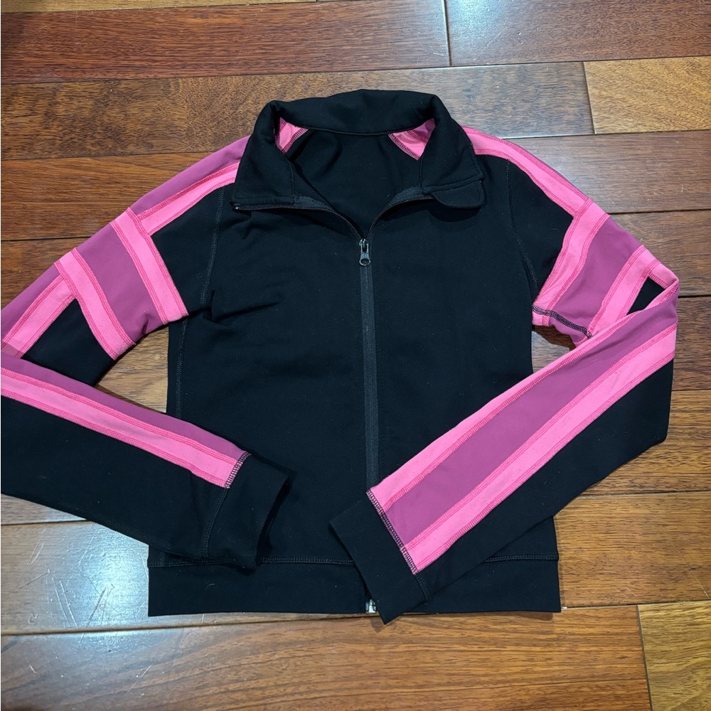 Lululemon Pink Stripe Zip Up Jacket